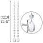 10 Ft Crystal Chandelier Pendants Beads Chain Parts Glass Beads Teardrop Crystal for Christmas Wedding Party Tree Garlands Decoration,Jewelry Making,and Other DIY Craft Projects 10 Pcs