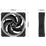 ARCTIC BioniX P120 A-RGB (Bundle 3 pc, incl. A-RGB Controller) - 120 mm Pressure-Optimised Fan with A-RGB, PWM, Cooler, Fluid Dynamic Bearing, 400-2300 RPM - Black (ACFAN00156A)