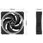ARCTIC BioniX P120 A-RGB (Bundle 3 pc, incl. A-RGB Controller) - 120 mm Pressure-Optimised Fan with A-RGB, PWM, Cooler, Fluid Dynamic Bearing, 400-2300 RPM - Black (ACFAN00156A)