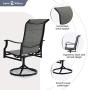 Sophia & William Patio Dining Chairs Set of 2 Metal Swivel Chairs Padded Textilene Outdoor Furniture Set for Lawn Garden Backyard Weather Resistant