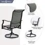 Sophia & William Patio Dining Chairs Set of 2 Metal Swivel Chairs Padded Textilene Outdoor Furniture Set for Lawn Garden Backyard Weather Resistant Sophia & William Patio Dining Chairs Set of 2 Metal Swivel Chairs Padded Textilene Outdoor Furniture Set for Lawn Garden Backyard Weather Resistant