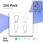 Ear Wire Hooks, 200 Pc Kidney Earring Findings, Mixed Color (1 x 3/8 inch; 25mm x 11mm)
