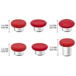 6 in 1 Metal Thumbsticks Grip Joysticks Replacement for Elite Series 2 Controllers Xbox One - Red