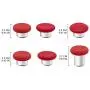 6 in 1 Metal Thumbsticks Grip Joysticks Replacement for Elite Series 2 Controllers Xbox One - Red