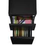 Seville Classics Airlift 2-Drawer Locking Rolling Seat Cushion Home Office Under Desk Pedestal File Storage Cabinet, 12'' W x 23'' D, Black