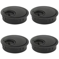 TOVOT 4 Pack Desk Grommet 2'' Black Metal Desk Cord Cable Hole Cover Grommet for Cord Management