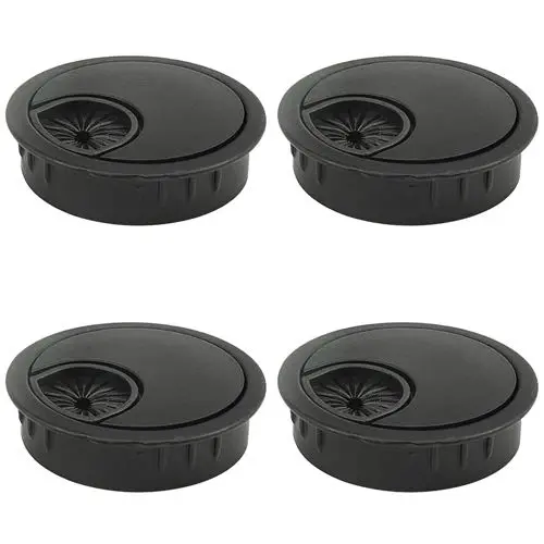 TOVOT 4 Pack Desk Grommet 2'' Black Metal Desk Cord Cable Hole Cover Grommet for Cord Management TOVOT 4 Pack Desk Grommet 2'' Black Metal Desk Cord Cable Hole Cover Grommet for Cord Management