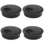 TOVOT 4 Pack Desk Grommet 2'' Black Metal Desk Cord Cable Hole Cover Grommet for Cord Management