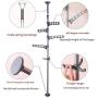 BAOYOUNI 4-Tier Standing Clothes Laundry Drying Rack Coat Hanger Organizer Floor to Ceiling Adjustable Metal Corner Tension Pole, Grey
