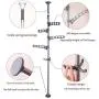 BAOYOUNI 4-Tier Standing Clothes Laundry Drying Rack Coat Hanger Organizer Floor to Ceiling Adjustable Metal Corner Tension Pole, Grey