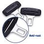 2-Pack Car Seat Belt Clip, Car Seat Belt Silencer Metal Tongue, Seat Safety Belt Buckle Auto Metal Seat, Universal for Most Vehicle-Black