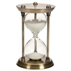 Benzara Metal/Glass Quarter Hourglass with 15 Minutes Time Interval