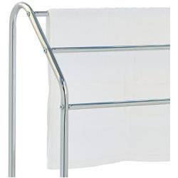 MyGift Freestanding 3 Tier Metal Towel Rack, Chrome Bathroom Towel Bar, Silver-Tone