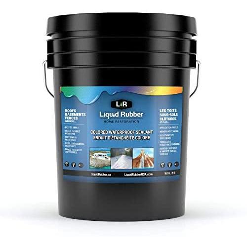 Liquid Rubber Color Waterproof Sealant - Indoor & Outdoor Coating - Easy to Apply - Water Based - Light Gray, 5 Gallon