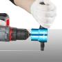Dicfeos Double Head Metal Sheet Nibbler Cutter with Circle Cutting Accessories, Drill Attachment with Wrench and Parts, Maximum 14 Gauge Steel Dicfeos Double Head Metal Sheet Nibbler Cutter with Circle Cutting Accessories, Drill Attachment with Wrench and Parts, Maximum 14 Gauge Steel