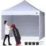 ABCCANOPY Canopy 10x10 Pop Up Commercial Canopy Tent with Side Walls Instant Shade, Bonus Upgrade Roller Bag, 4 Weight Bags, Stakes and Ropes, White ABCCANOPY Canopy 10x10 Pop Up Commercial Canopy Tent with Side Walls Instant Shade, Bonus Upgrade Roller Bag, 4 Weight Bags, Stakes and Ropes, White