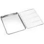 Baking sheets and Rack Set, Zacfton Cookie pan with Nonstick Cooling Rack & Cookie sheets Rectangle Size 12.5 x 10 x 1 inch,Stainless Steel & Non Toxic & Healthy,Superior Mirror Finish & Easy Clean Baking sheets and Rack Set, Zacfton Cookie pan with Nonstick Cooling Rack & Cookie sheets Rectangle Size 12.5 x 10 x 1 inch,Stainless Steel & Non Toxic & Healthy,Superior Mirror Finish & Easy Clean