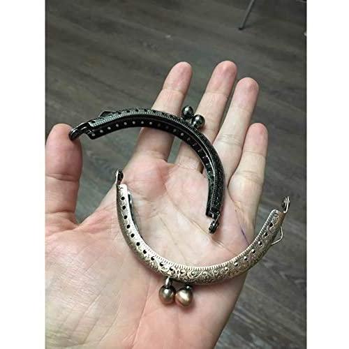 ORYOUGO Set of 5 Retro Coin Metal Purse Frame Making Kiss Clasp Lock for Clutch Leather Bag Handle Handbag Accessories Red Bronze Tone Bags Hardware