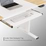 FEZIBO Dual Motor Height Adjustable Electric Standing Desk with Keyboard Tray, 48 x 24 Inch Sit Stand Table with Splice Board, White Frame/Natural and White Top