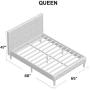 Classic Brands Cambridge Upholstered Platform Bed | Headboard and Metal Frame with Wood Slat Support, Queen, Linen