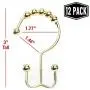 2lbDepot Double Shower Curtain Hooks Rings (Gold Decorative Finish) Premium Rust Resistant Stainless Steel Metal Hook, Brass Roller Balls Glide on Shower Rods, Set of 12 2lbDepot Double Shower Curtain Hooks Rings (Gold Decorative Finish) Premium Rust Resistant Stainless Steel Metal Hook, Brass Roller Balls Glide on Shower Rods, Set of 12