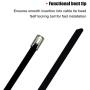 90pcs 11.8 Inch Stainless Steel Multi-Purpose Metal Cable Zip Ties Heavy Duty, Black Plastic Coated