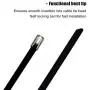 90pcs 11.8 Inch Stainless Steel Multi-Purpose Metal Cable Zip Ties Heavy Duty, Black Plastic Coated 90pcs 11.8 Inch Stainless Steel Multi-Purpose Metal Cable Zip Ties Heavy Duty, Black Plastic Coated