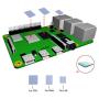 Metal Case for Raspberry Pi 4 Model B Case and Heatsink Thermal Adhesive with Dual Fan (deep Black)