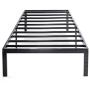 Best Price Mattress 14 Inch Metal Platform Beds w/ Heavy Duty Steel Slat Mattress Foundation (No Box Spring Needed), Black