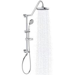 PULSE ShowerSpas 1011-CH-1.8GPM Kauai III Shower System, with 8'' Rain Showerhead, 5-Function Hand Shower, Adjustable Slide Bar and Soap Dish, Polished Chrome, 1.8 GPM