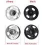 Snap Buttons 100sets Sew-on Snap Buttons Metal Snap Fastener Buttons for Clothing Black and Silvery 0.32IN Snap Buttons 100sets Sew-on Snap Buttons Metal Snap Fastener Buttons for Clothing Black and Silvery 0.32IN