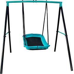 Swing Set - 70'' Swing Sets for Backyard, Sturdy Steel Frame for Up to 2 Children Saucer Swing with Frame Toddler Swing with Stand - All Weather