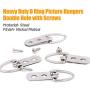 Rustark 60-Pcs Heavy Duty D Ring Picture Hangers Double Hole with Screws for Home Decoration Picture Hanging Solutions.