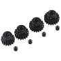 Mod 1 Pinion Gear 5mm Set Hardened 16T 17T 18T 19T, 4pcs Mod1 M1 Pitch Gears RC Upgrade Part with Hex Key