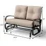 Giantex Loveseat Outdoor Patio Rocking Glider Cushioned 2 Seats Steel Frame Furniture (Beige)