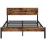 LIKIMIO Queen Bed Frame with Headboard, Strong Steel Slat Support, Tool-Free Assembly, Underbed Storage Space, No Box Spring Needed