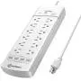 Power Strip,Witeem Surge Protector with 12-Outlet (1875W/15A,4360Joules) and 4 USB Charging Ports (5V/6A,30W),6Ft Extension Cord,Wall Mountable Overload Protection Outlet for Home & Office, White Power Strip,Witeem Surge Protector with 12-Outlet (1875W/15A,4360Joules) and 4 USB Charging Ports (5V/6A,30W),6Ft Extension Cord,Wall Mountable Overload Protection Outlet for Home & Office, White