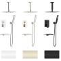 EMBATHER Shower System with Waterfall Tub Spout- Ceiling Shower Tub Faucet Set with 12 Inches Rain Showerhead and Handheld, Polished Chrome (Valve Included)