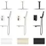 EMBATHER Shower System with Waterfall Tub Spout- Ceiling Shower Tub Faucet Set with 12 Inches Rain Showerhead and Handheld, Polished Chrome (Valve Included)