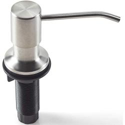 Built in Sink Soap Dispenser for Kitchen Sink (Brushed Nickel), Refill from Top, Rust Resistant