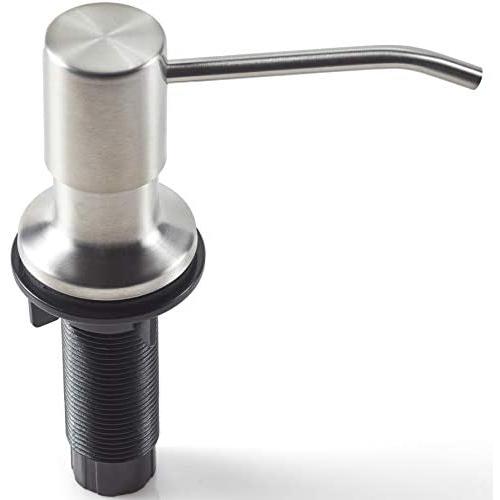 Built in Sink Soap Dispenser for Kitchen Sink (Brushed Nickel), Refill from Top, Rust Resistant