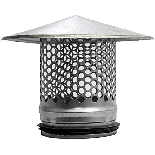 Vent Systems 6'' inch Round Roof Cap Galvanized Metal for All Weather Conditions Top Round Exhaust Cap with Rubber for Perfect Insulation Vent Cover 6 Inch'' 150 mm