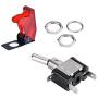ESUPPORT Car Red Cover Red LED Light Rokcer Toggle Switch SPST ON Off Pack of 5