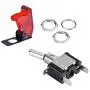 ESUPPORT Car Red Cover Red LED Light Rokcer Toggle Switch SPST ON Off Pack of 5