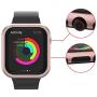 Leotop Compatible with Apple Watch Case 38mm 42mm, Compatible iWatch Bumper Metal Protective Cover Aluminum Alloy Frame Bling Shiny Protector Compatible Apple Watch Series 3/2/1(Matte Rose Gold, 38mm)