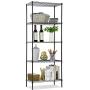Wire Shelving Unit, NSF 5-Tier Layer Shelf Utility Steel Commercial Grade Storage Shelves 24''L x 14''W x 60''H Heavy Duty Metal Shelves Organizer Rack with Leveling Feet for Kitchen Office Garage, Black