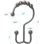 Amazer Shower Curtain Hooks Rings, Rust-Resistant Metal Double Glide Shower Hooks for Bathroom Shower Rods Curtains, Set of 12 Bronze Rings