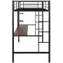 High Metal Loft Bed with Desk, SOFTSEA Twin Size Loft Bed Frame with Keyboard Tray and Storage Shelf for Teens, Boys and Girls