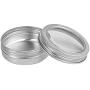 (2oz) 30 Pack Aluminum Cans Round Empty Container Cans with Clear Top for Kitchen, Office, Candles, Candies (2oz) 30 Pack Aluminum Cans Round Empty Container Cans with Clear Top for Kitchen, Office, Candles, Candies