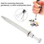 Prong Holder Professional Diamond Holder Pick-up Tool Stainless Steel 4 Prongs Diamond Claw Tweezers Parts Beads Diamond Gems Prong Tweezer Catcher Grabber Jewelry Making Jeweler Tool